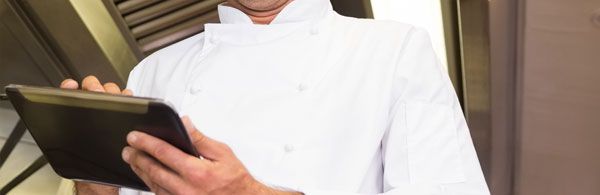 Chef using tablet