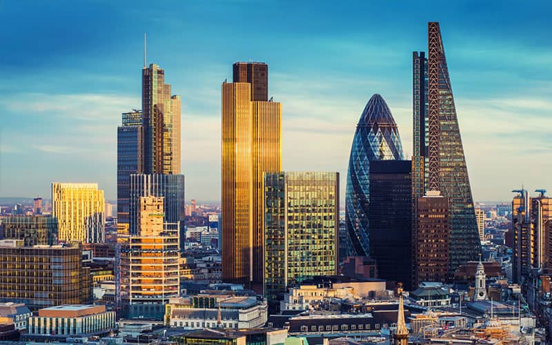 A view of central London buildings